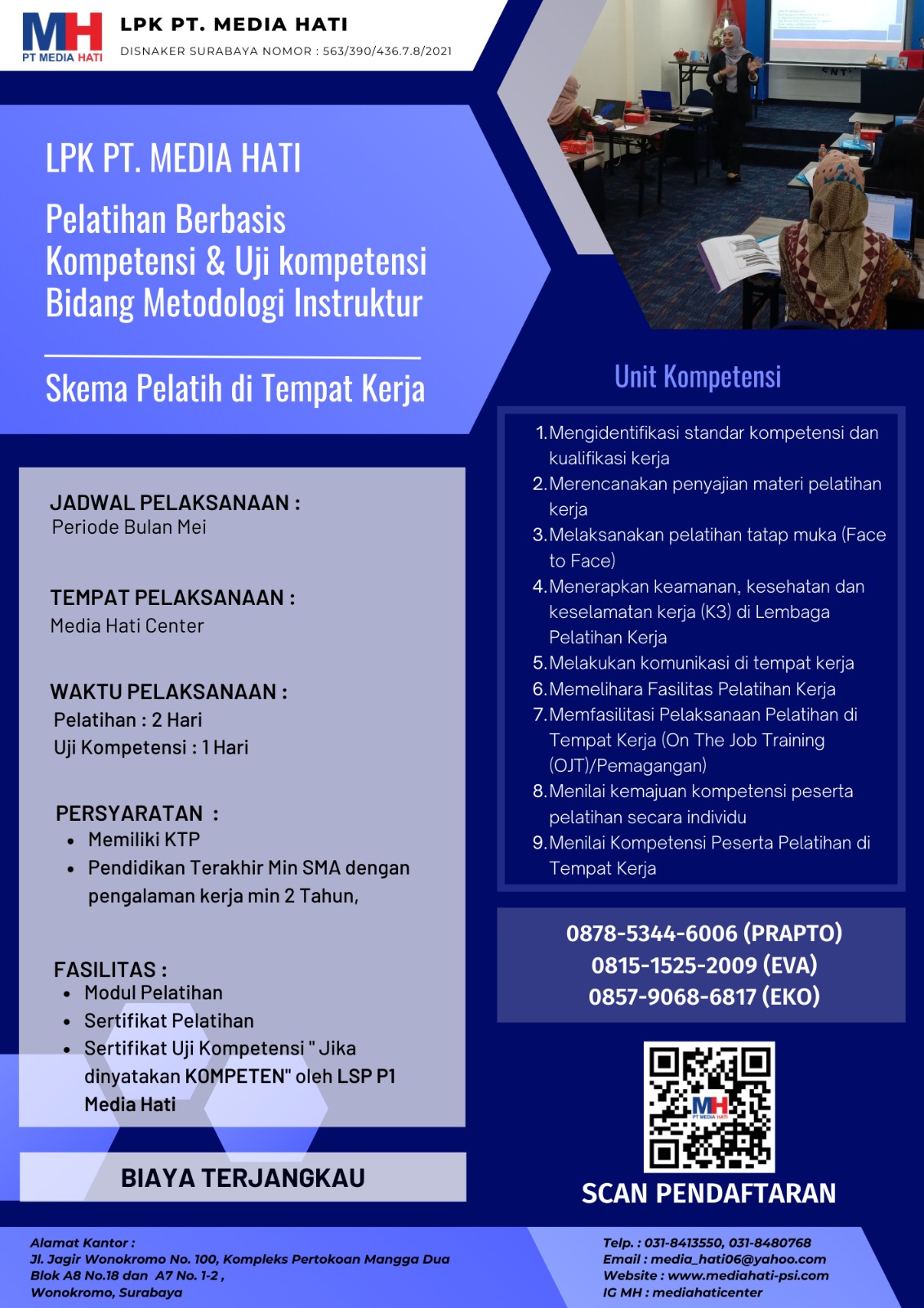 Info Pelatihan dan Uji Kompetensi Periode Bulan Mei 2024.